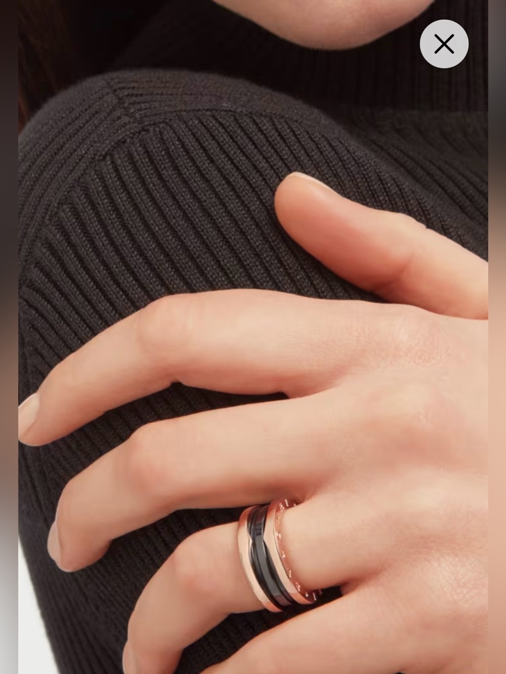 Bulgari Black and Rose Gold B.Zero1 Ring - Picture 6 of 7